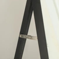 Specchio a Figura Intera con Supporto Posteriore e Cornice, in Legno e Vetro, 37x3x157 cm, Nero e Oro