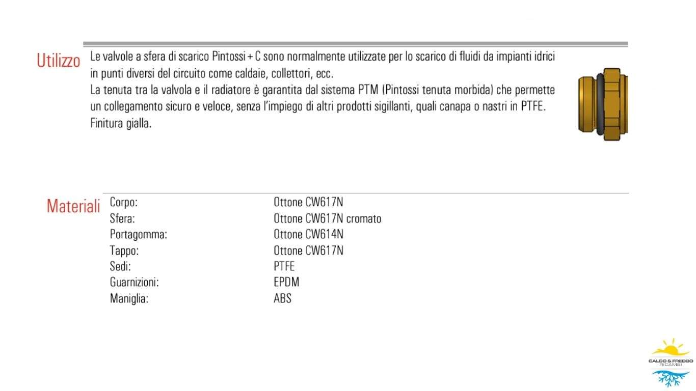 Rubinetto di scarico caldaia a sfera da 1/2" con portagomma 