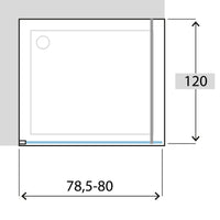 Siro - Box doccia Walk in 80 cm cromo / trasparente con anticalcare