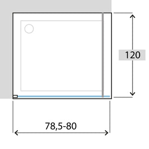Siro - Box doccia Walk in 80 cm nero opaco / trasparente con anticalcare