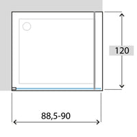 Siro - Box doccia Walk in 90 cm cromo / trasparente con anticalcare