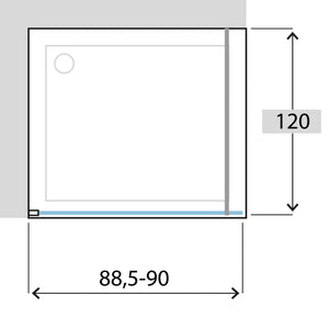 Siro - Box doccia Walk in 90 cm cromo / trasparente con anticalcare