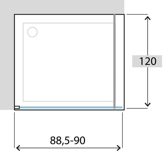 Siro - Box doccia Walk in 90 cm cromo / trasparente con anticalcare