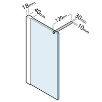 Siro - Box doccia Walk in 90 cm nero opaco / trasparente con anticalcare