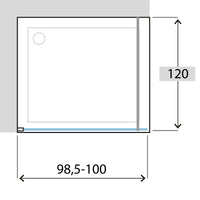 Siro - Box doccia Walk in 100 cm cromo / trasparente con anticalcare