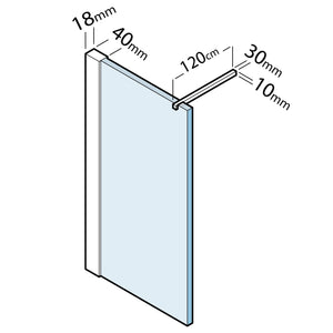 Siro - Box doccia Walk in 100 cm cromo / trasparente con anticalcare