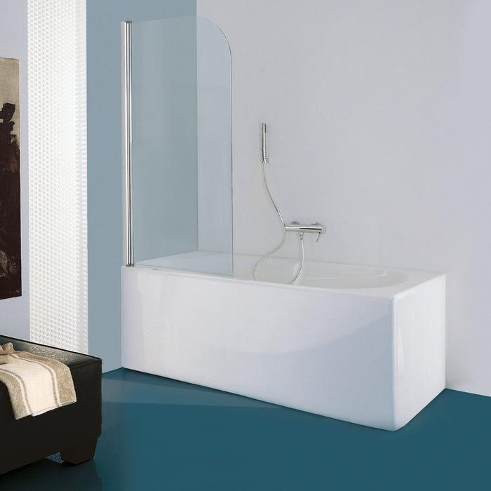 Siro - Box doccia per vasca con anta a battente L.75 cm cromo/trasparente