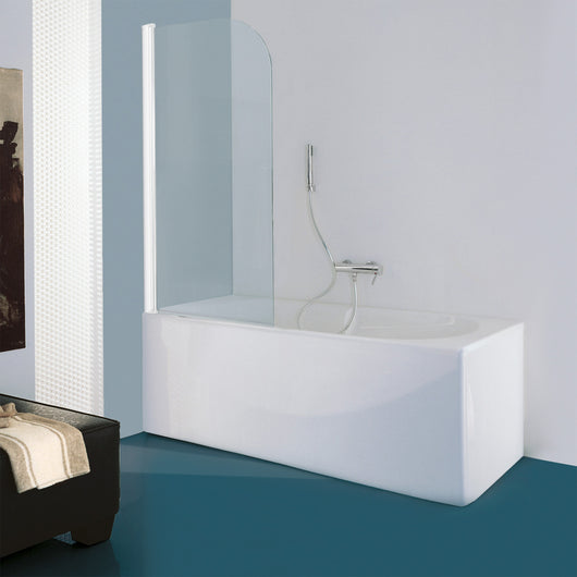 Siro - Box doccia per vasca con anta a battente L.75 cm bianco/trasparente