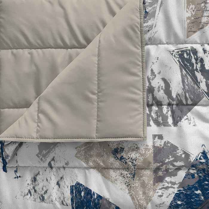 Trapuntino 1 Piazza e Mezzo 100gr con Stampa in Microfibra Urban Blu