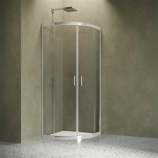 Siro - Box doccia tondo 90x90 cm con 2 ante scorrevoli cromo/trasparente