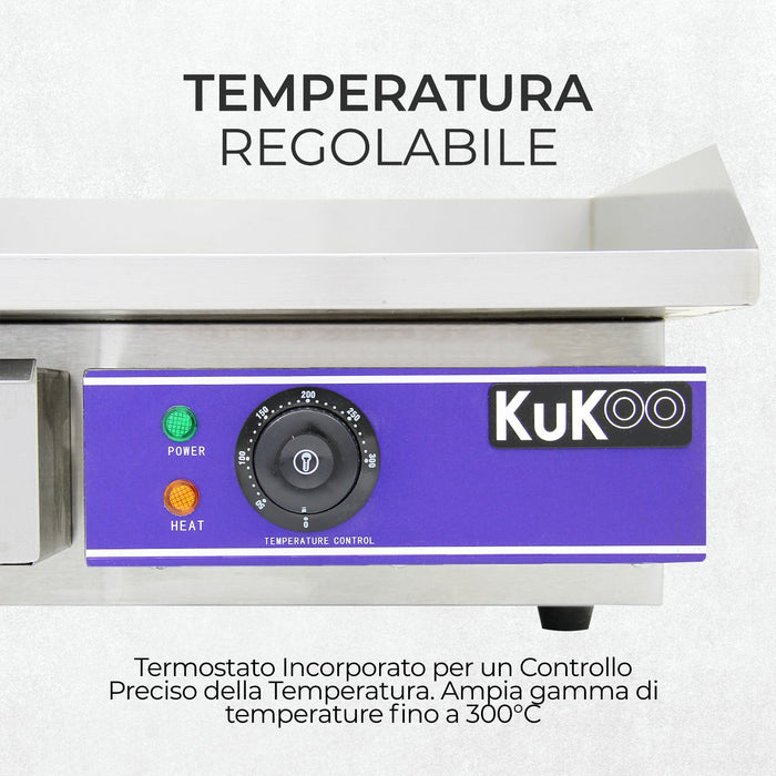 Piastra Elettrica da Cucina 50cm per Bar, Caffé, Ristoranti, Feste e Barbecue