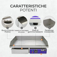 Piastra Elettrica da Cucina 50cm per Bar, Caffé, Ristoranti, Feste e Barbecue