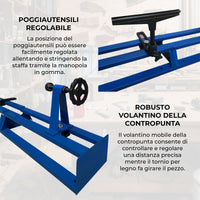 Tornio per Lavorazione e Tornitura Legno 1 Metro 4 Velocità Professionale