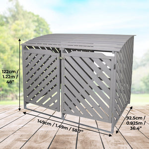 Doppio Contenitore Bidoni Dell'immondizia Ripostiglio Pattume Box Legno Abete