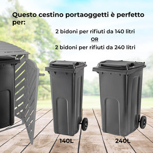 Doppio Contenitore Bidoni Dell'immondizia Ripostiglio Pattume Box Legno Abete