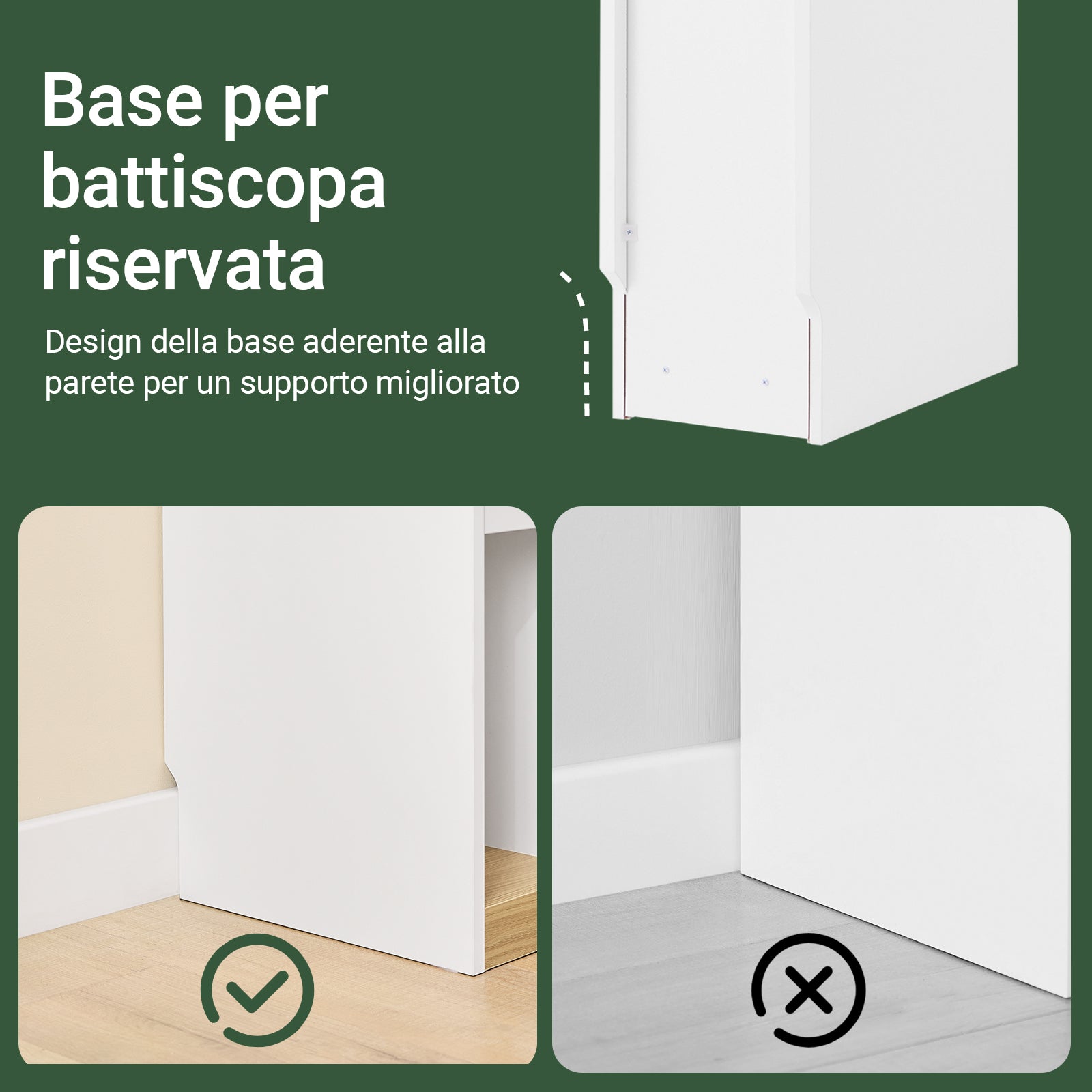 SoBuy Comodini con Piano Rimovibile e Cassetto, Tavolino Stretto per Divano, Comodini per Camera e Soggiorno, Tavolo Alto Stretto Bianco e Legno 20 x 35 x 60 cm FBT163-WN