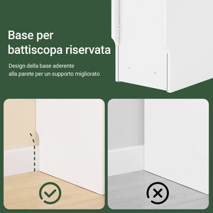 SoBuy Tavolino da notte stretto di 20 cm di larghezza con cassetto a design ondulato, Tavolino stretto per divano, Tavoli da notte per camera da letto e soggiorno, colore bianco e legno 20 x 35 x 60 cm FBT111-W