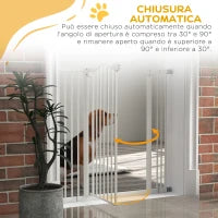 Cancelletto per Cani Estensibile con 4 Viti Regolabili, in Metallo e Plastica, 74-100x94 cm, Bianco