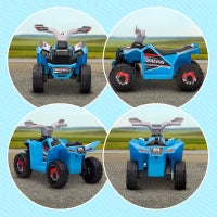Quad per Bambini 18-36 Mesi in PP e Metallo, Velocità max 2.5 km/h, 70x41.5x48.5 cm, Blu Grigio e Nero