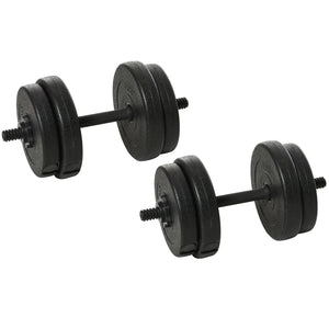 Easycomfort Set Manubri Palestra 20kg (4x2.5kg, 4x2kg) con 8 Dischi da 2kg, 2.5kg, Ø25mm, per Allenamento a Casa