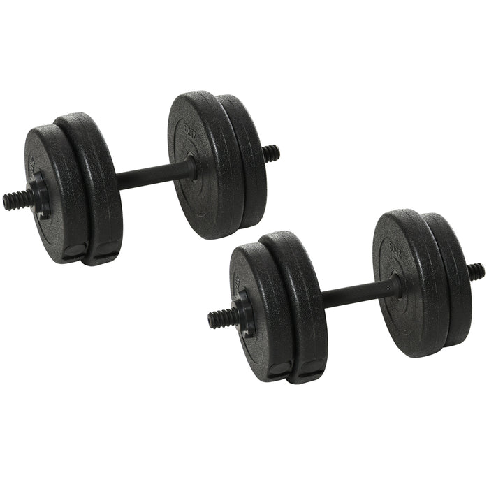 Easycomfort Set Manubri Palestra 20kg (4x2.5kg, 4x2kg) con 8 Dischi da 2kg, 2.5kg, Ø25mm, per Allenamento a Casa