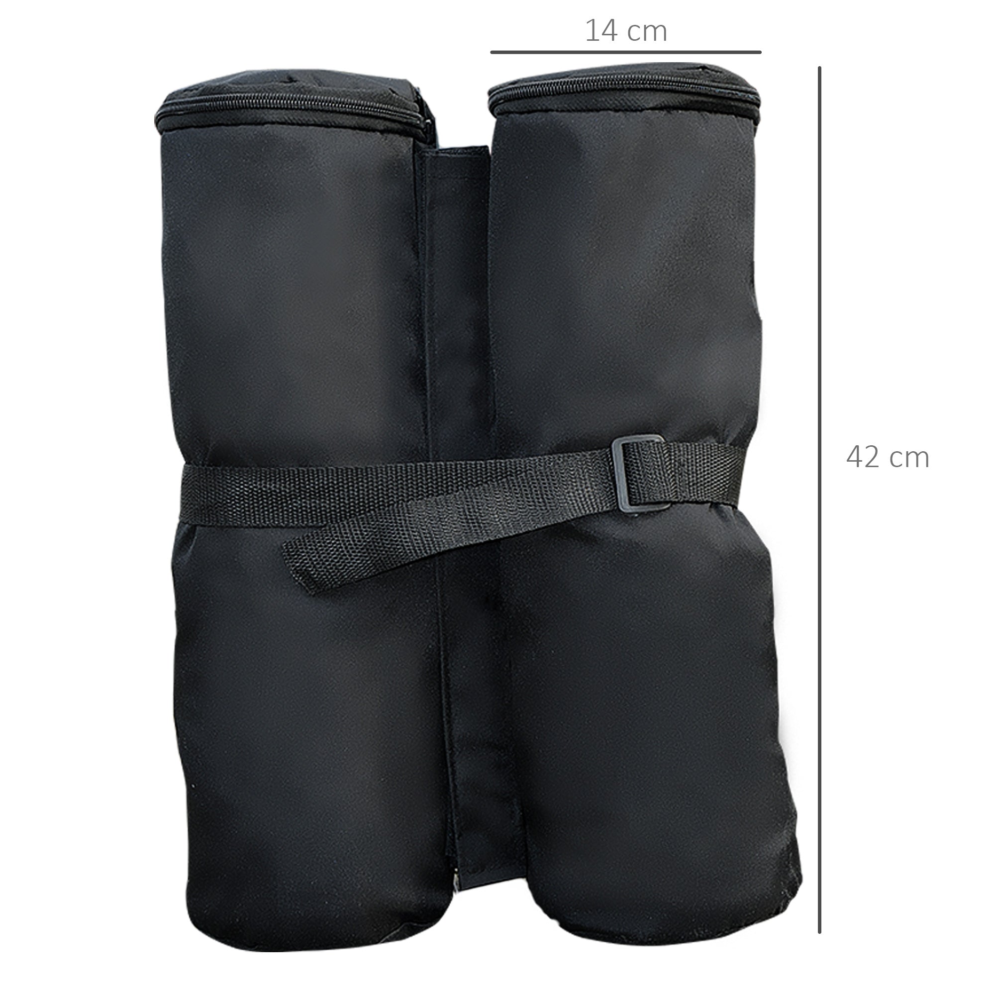 Easycomfort Set 4 Pesi per Gazebo in Tessuto Impermeabile da Riempire con 15kg di Sabbia o Ghiaia - Nero