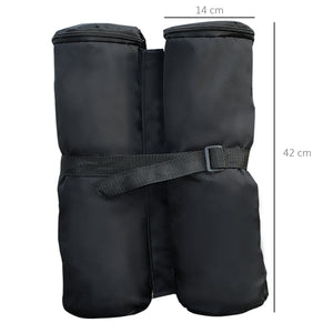Easycomfort Set 4 Pesi per Gazebo in Tessuto Impermeabile da Riempire con 15kg di Sabbia o Ghiaia - Nero