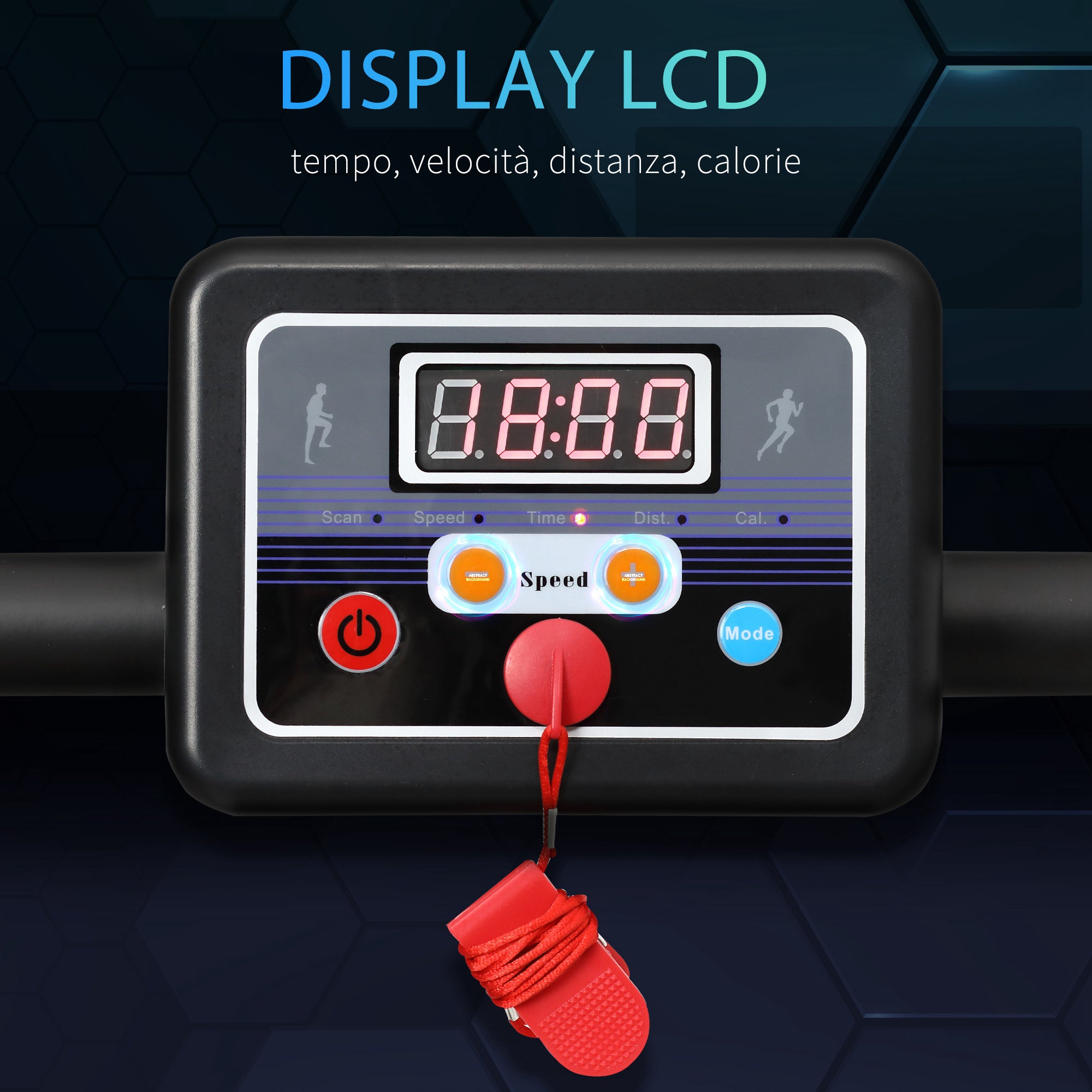 EasyComfort Tapis Roulant Elettrico e Pieghevole con Schermo LCD e 2 Ruote per Allenamento a Casa o in Ufficio, Motore 500W Velocità 10km/h