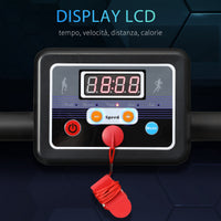 EasyComfort Tapis Roulant Elettrico e Pieghevole con Schermo LCD e 2 Ruote per Allenamento a Casa o in Ufficio, Motore 500W Velocità 10km/h