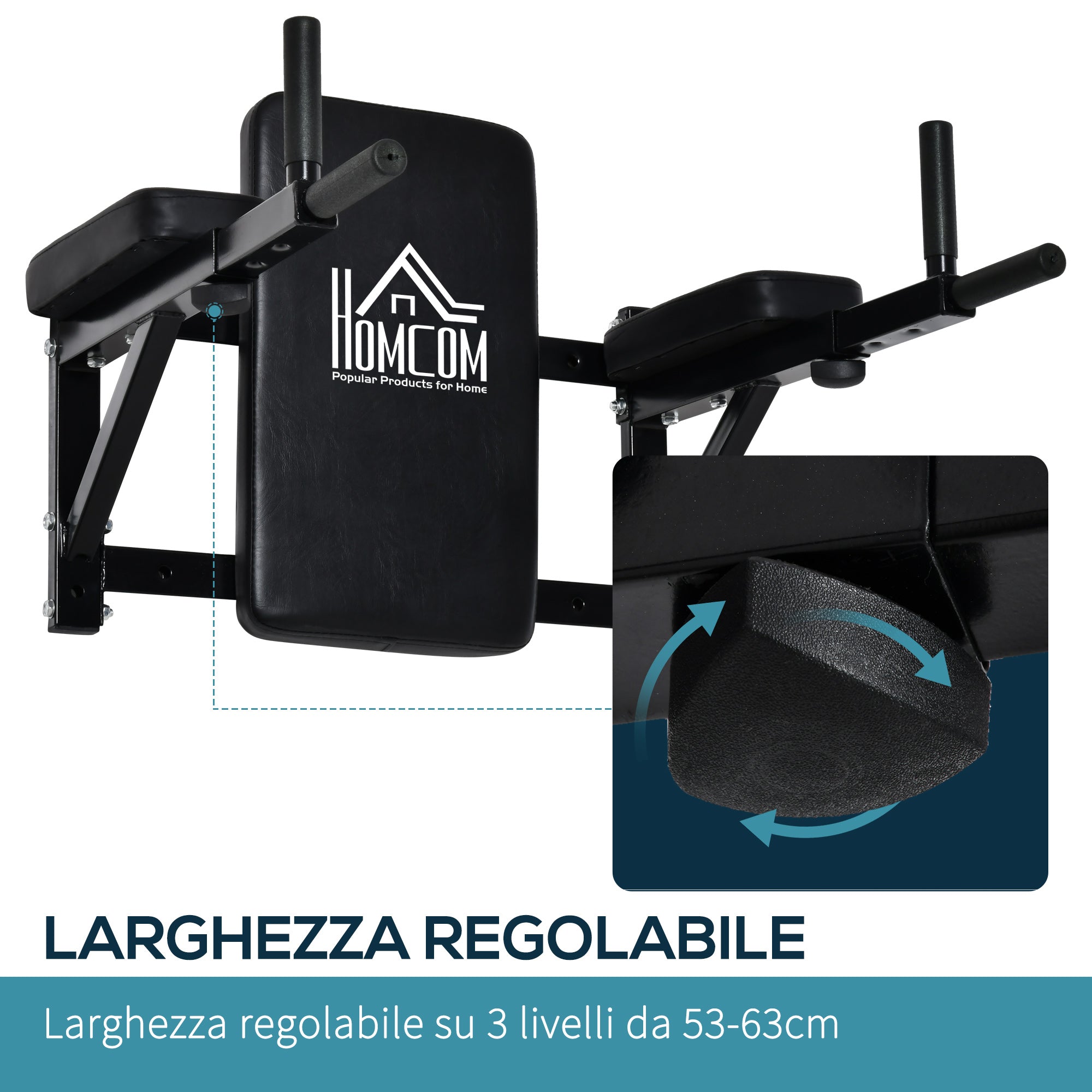 Easycomfort Supporto per Sollevamenti Fissaggio a Parete per Allenamento Muscolari Tubi d'Acciaio Nero