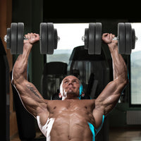 Easycomfort Set Manubri Palestra 50kg (8x5kg, 4x1.5kg), Pesi Palestra con 12 Dischi da 1.5kg, 5kg, ?25mm, per Allenamento a Casa