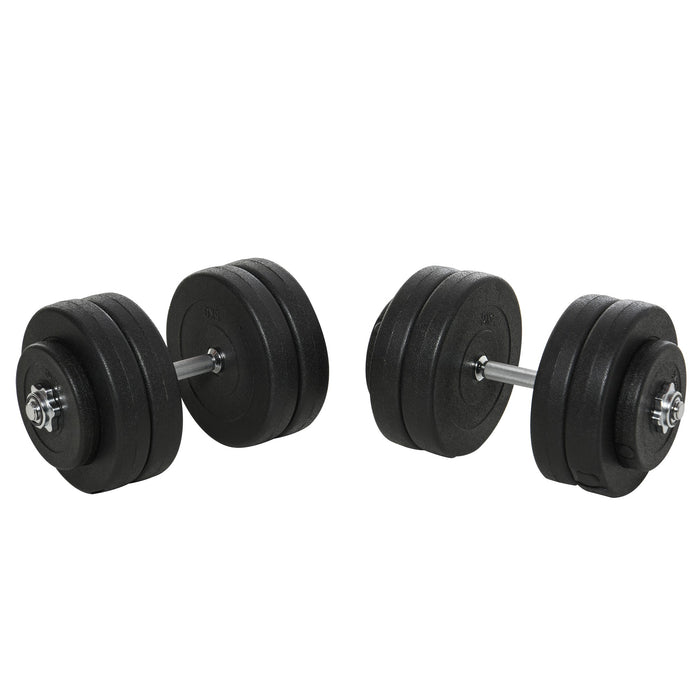 Easycomfort Set Manubri Palestra 50kg (8x5kg, 4x1.5kg), Pesi Palestra con 12 Dischi da 1.5kg, 5kg, ?25mm, per Allenamento a Casa