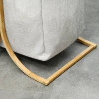 Portabiancheria a 2 Cesti con Coperchio in Bambù e Poliestere, 55x40x62 cm, Grigio e color Legno