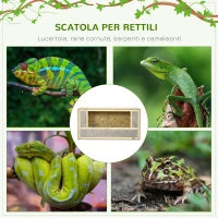 Terrario per Rettili in Legno con Porte in Vetro Scorrevoli e Pannelli in Rete, 40x80x40 cm