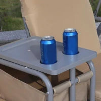 Dondolo da Giardino 2 Posti Separati con Tavolino e Tetto Regolabile, in Metallo 175x112x165cm Beige