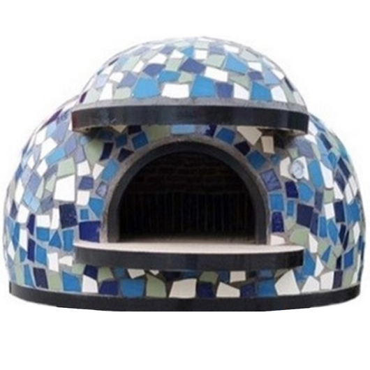 Forno legna artigianale linea cetara rivestimento mosaico blu alta resistenza *** misura Ø 120 cm, confezione 1