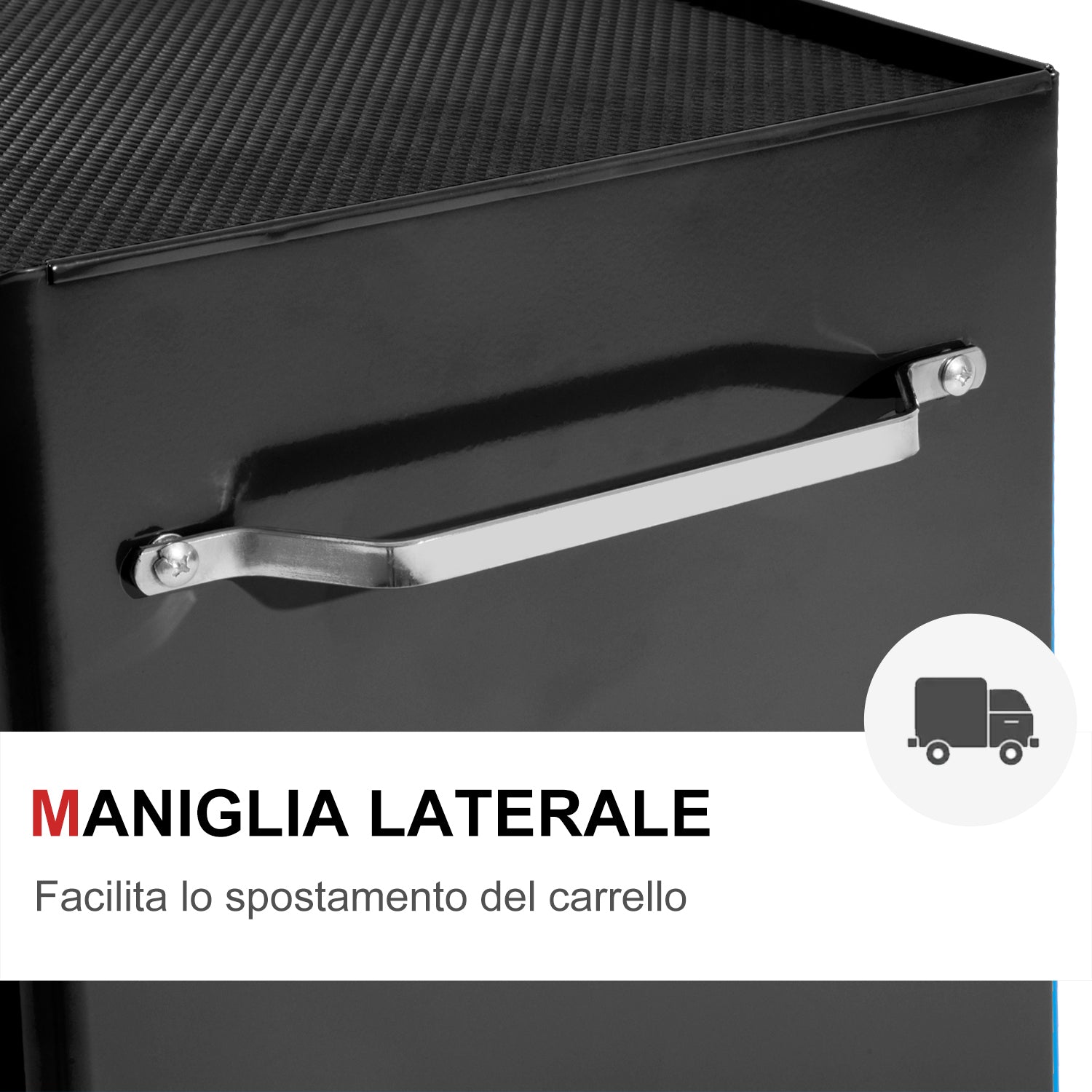 Easycomfort Carrello Porta Utensili Attrezzi Attrezzatura con Cassettiera Nero 61.5 x 33 x 82.5cm
