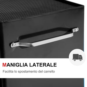 Easycomfort Carrello Porta Utensili Attrezzi Attrezzatura con Cassettiera Nero 61.5 x 33 x 82.5cm