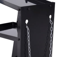 Easycomfort DURHAND Carrello Porta Utensili a 3 Ripiani con 2 Catene di Sicurezza, in Acciaio, 71x39x70 cm, Nero