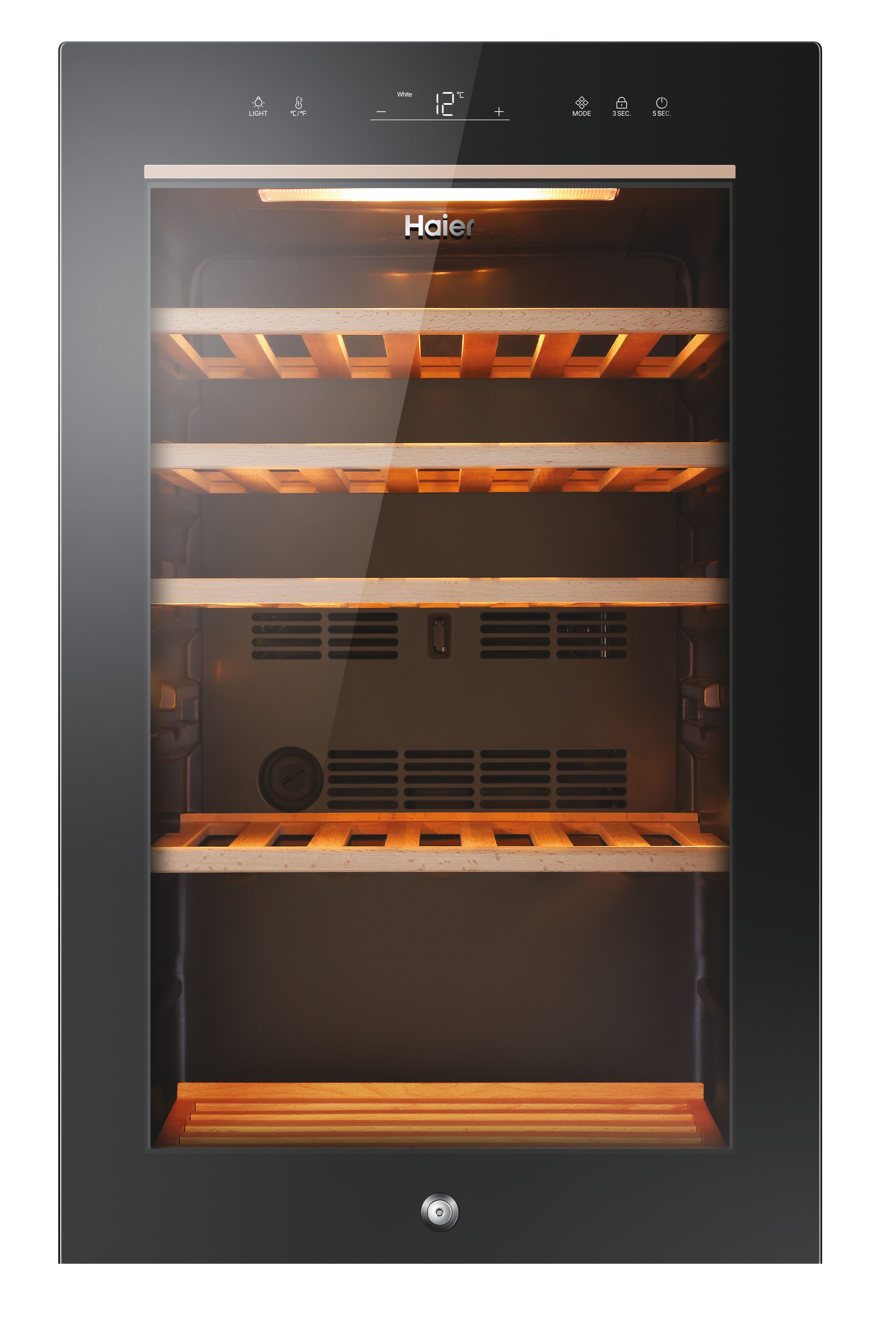 Cantinetta vino Haier Wine Bank 50 Serie 5 HWS49GA con compressore Libera installazione Nero 49 bottiglie