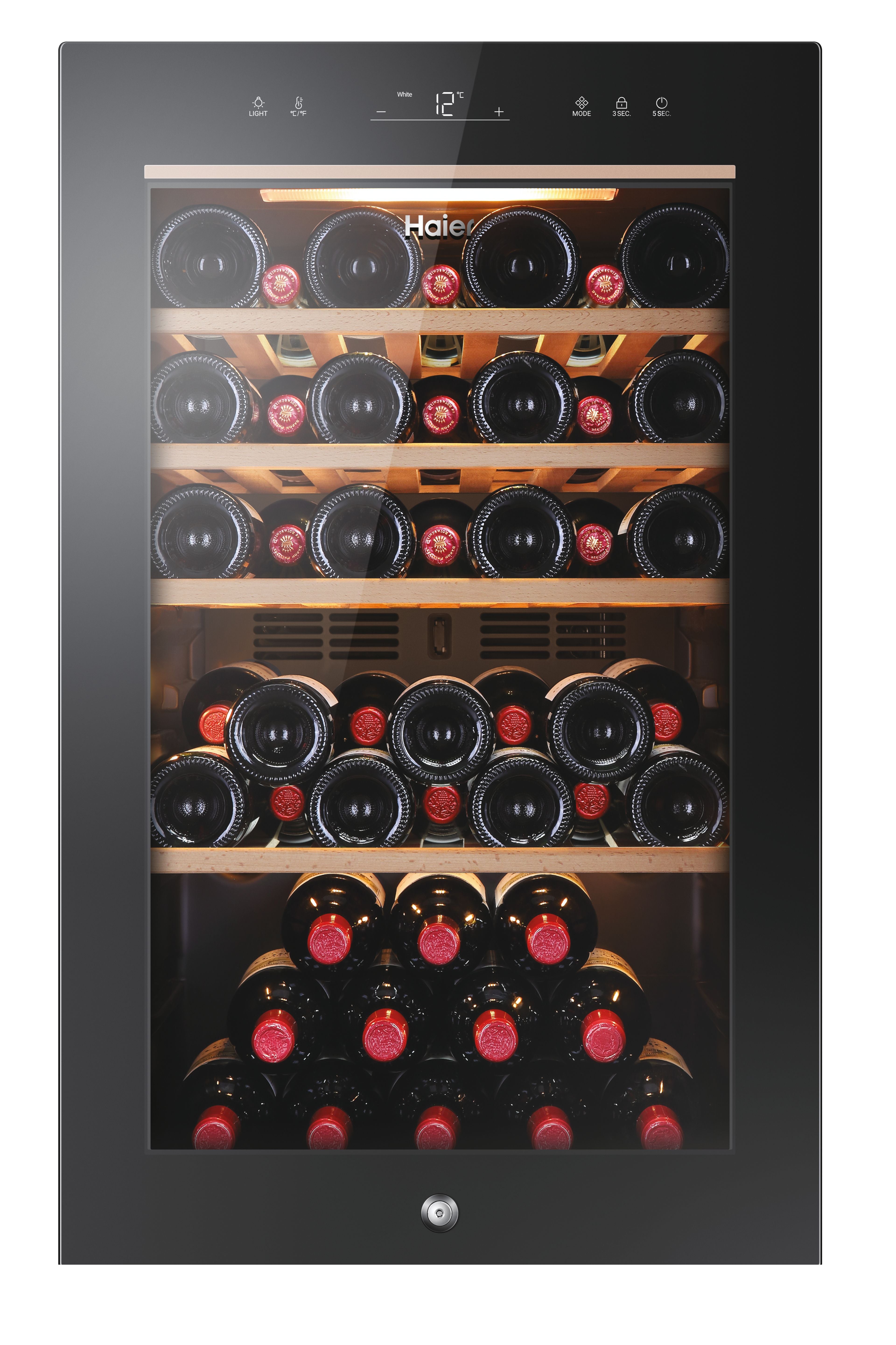 Cantinetta vino Haier Wine Bank 50 Serie 5 HWS49GA con compressore Libera installazione Nero 49 bottiglie