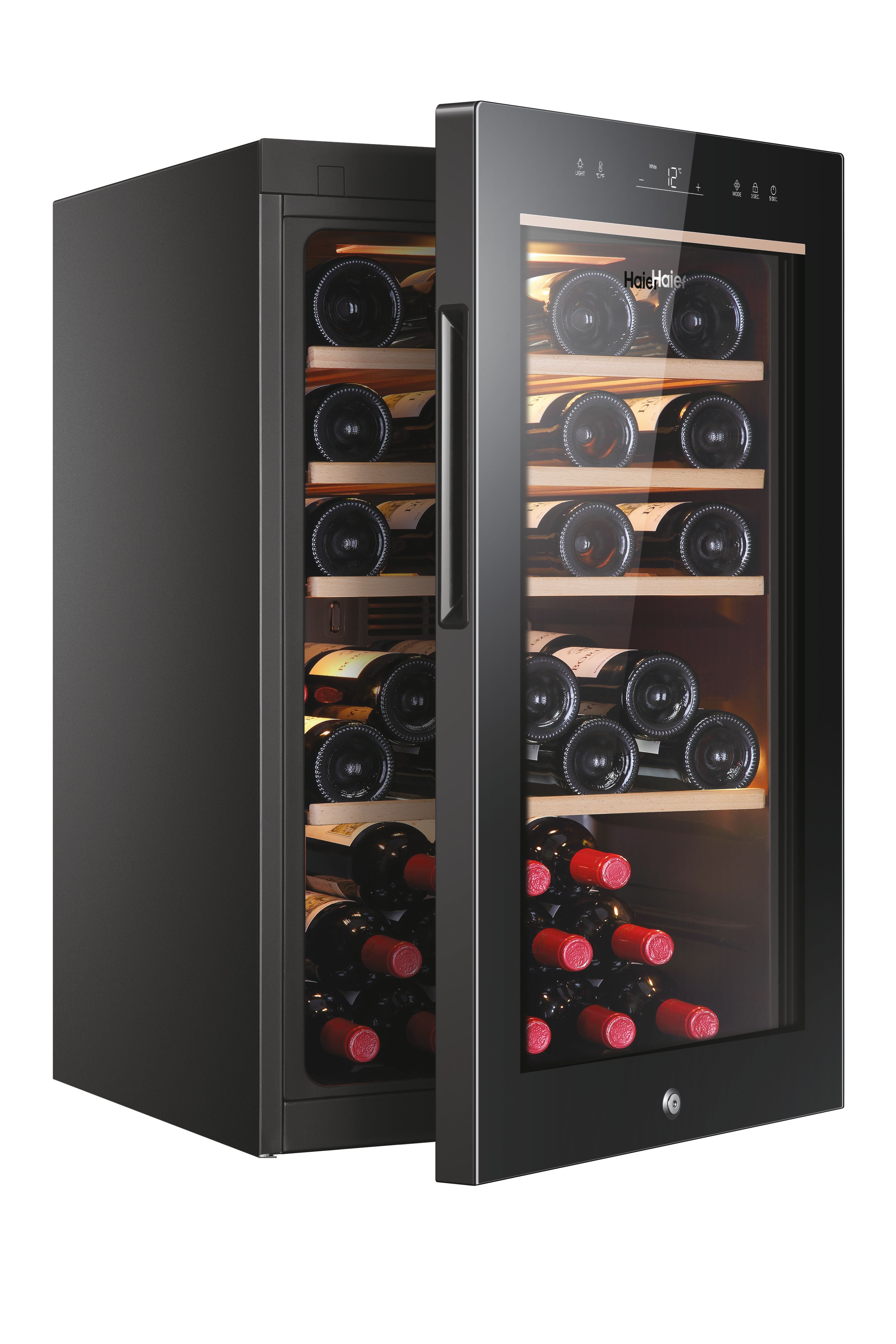 Cantinetta vino Haier Wine Bank 50 Serie 5 HWS49GA con compressore Libera installazione Nero 49 bottiglie