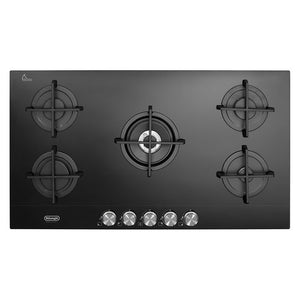 Piano Cottura A Gas De Longhi LIFE Nsl 590 Nc 5 Fuochi (L90xP51) Vetroceramica Nero