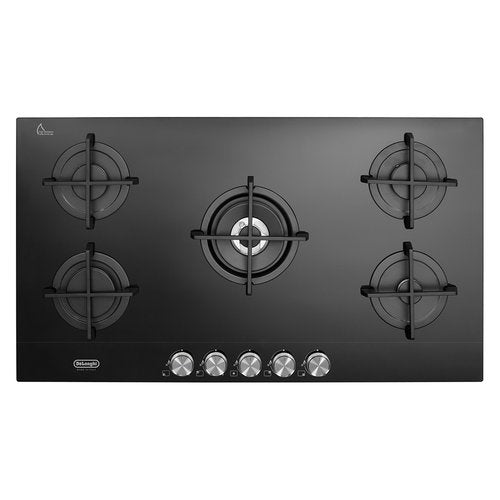 Piano Cottura A Gas De Longhi LIFE Nsl 590 Nc 5 Fuochi (L90xP51) Vetroceramica Nero