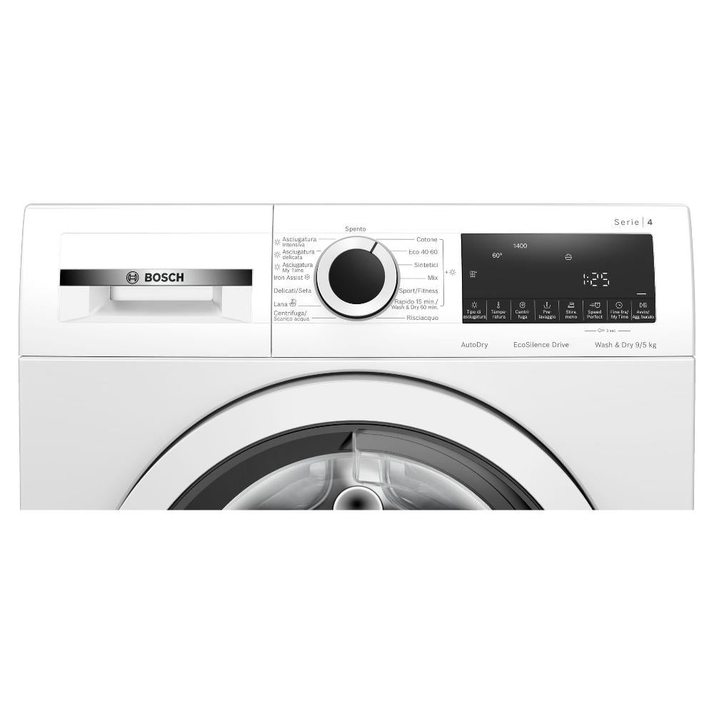Lavasciuga Bosch SERIE 4 WNA144V0IT 9 Kg Lavaggio 5 Kg Asciugatura Classe E 1400 Giri (A84,8xL59,8xP59) EcoSilence Drive Bianco