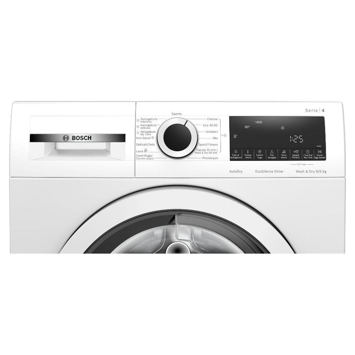 Lavasciuga Bosch SERIE 4 WNA144V0IT 9 Kg Lavaggio 5 Kg Asciugatura Classe E 1400 Giri (A84,8xL59,8xP59) EcoSilence Drive Bianco
