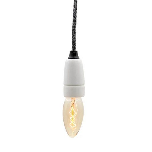 Portalampada camicia liscia attacco e14 plastica ip20 blister 2 pezzi *** colore bianco, confezione 1