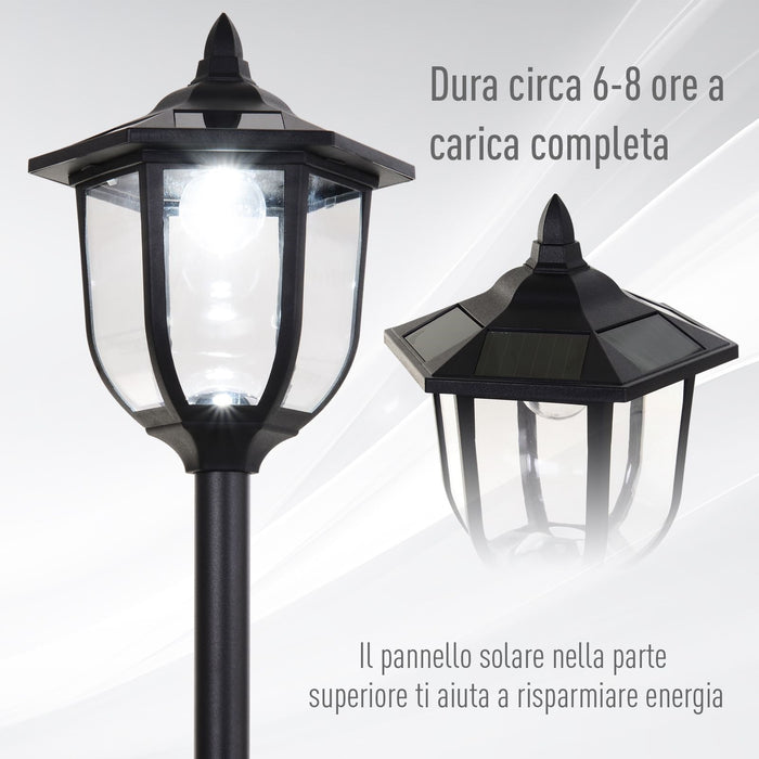 Easycomfort Lampione da Esterni con 6 Luci Led e Pannelli Solari Impermeabile Accensione Automatica Durata 6 Ore Altezza 177cm