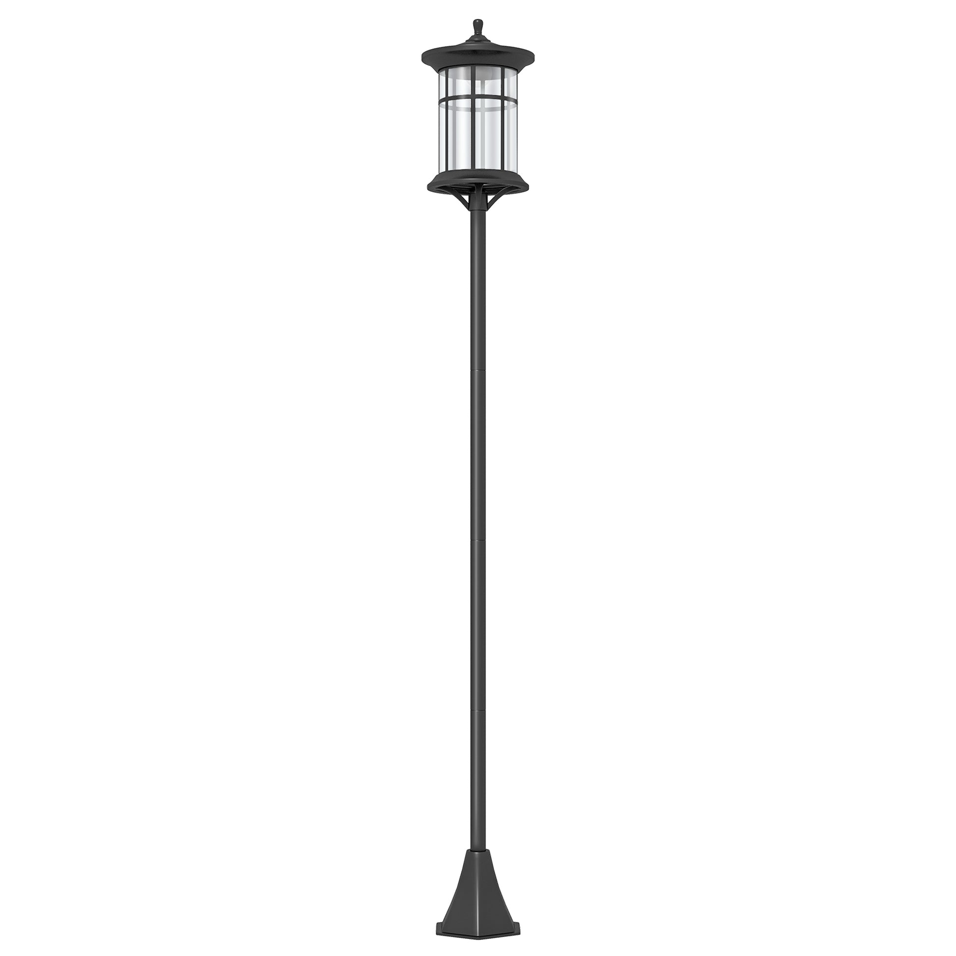 EasyComfort Lampione Solare da Giardino Alto 184cm con Luce LED Bianco Freddo e IP44, Nero