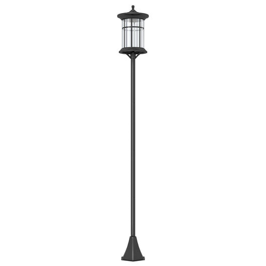 EasyComfort Lampione Solare da Giardino Alto 184cm con Luce LED Bianco Freddo e IP44, Nero